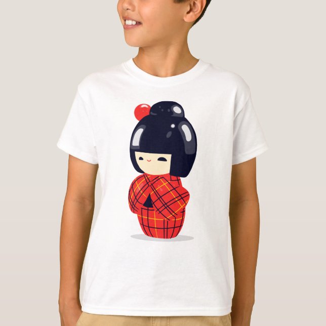 Sakura Kokeshi Doll T Shirt (Framsida)