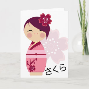 Sakura Kokeshi kort