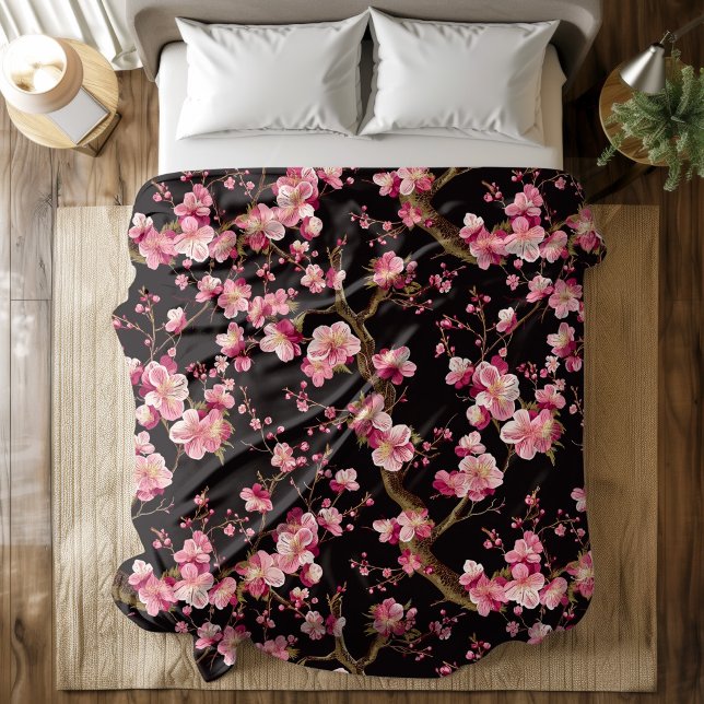 Sakura Körsbärsblommmotiv  Fleecefilt (Skapare uppladdad)