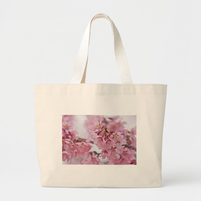 Sakura Körsbärsblommor Ljust Rosa Jumbo Tygkasse (Framsidan)