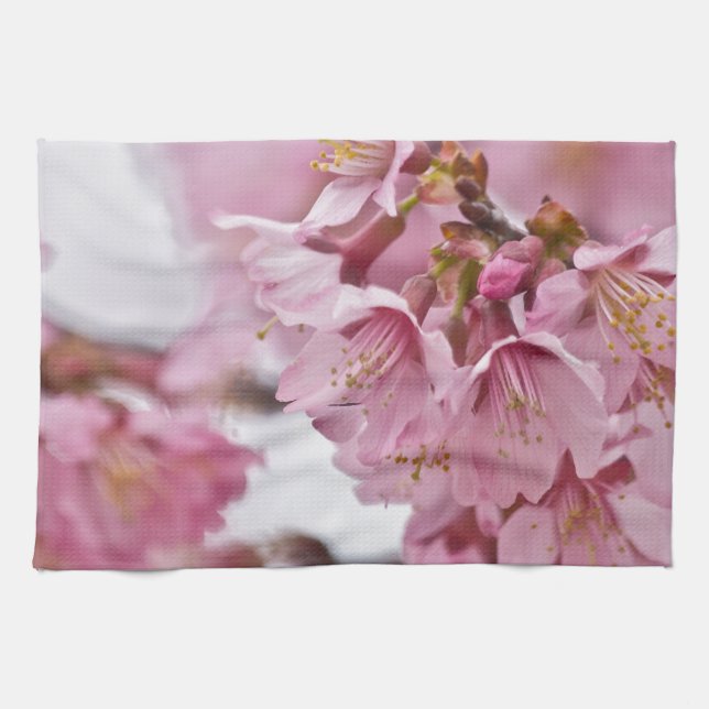 Sakura Körsbärsblommor Ljust Rosa Kökshandduk (Horisontell)