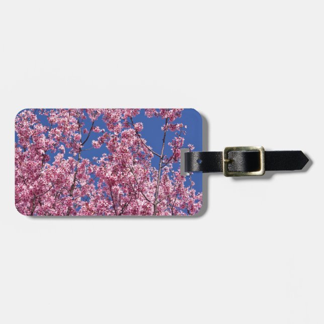 Sakura Körsbärsblomning I Det Blå Bagagebricka (Horisontell Framsida)