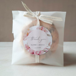 Sakura körsbärsblomshälsning runt klistermärke