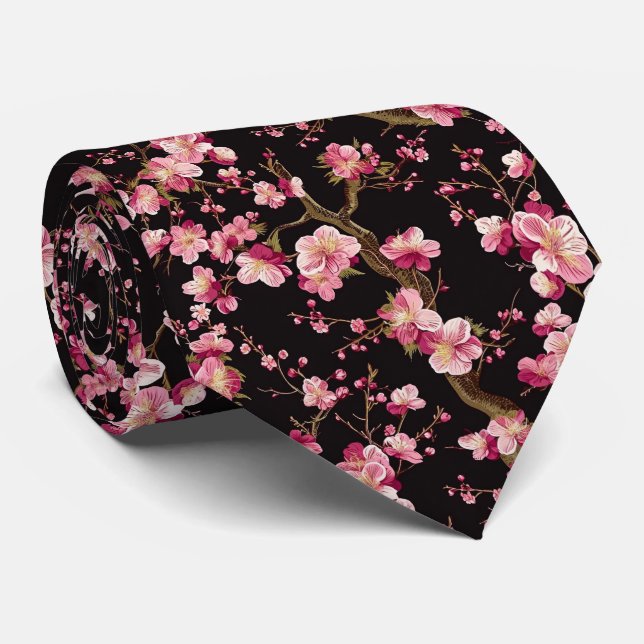Sakura Körsbärsblomsmönster  Slips (Rullad)