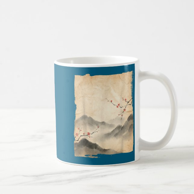 Sakura Körsbärsgrenar Japansk Bläckmålningskonst  Kaffemugg (Höger)