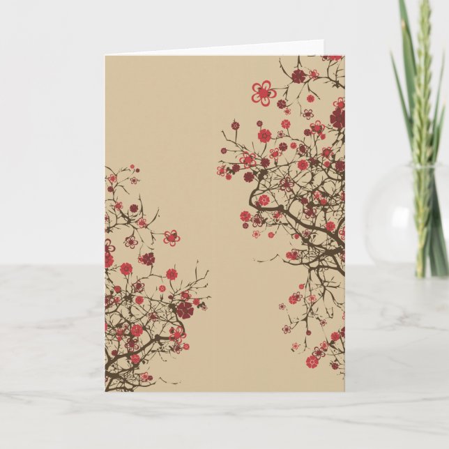 Sakura - körsbärsröd blommar kort (Framsida)