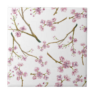 Sakura körsbärsrött blommarmönster kakelplatta