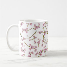 Sakura körsbärsrött blommartryck kaffemugg