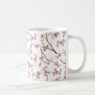 Sakura körsbärsrött blommartryck kaffemugg
