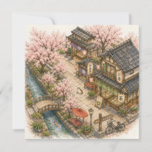 Sakura Lane Akvarell