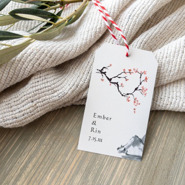 Sakura Mountain | Avslappnad Bröllop Gift Märkre v Presentetikett (Skapare uppladdad)