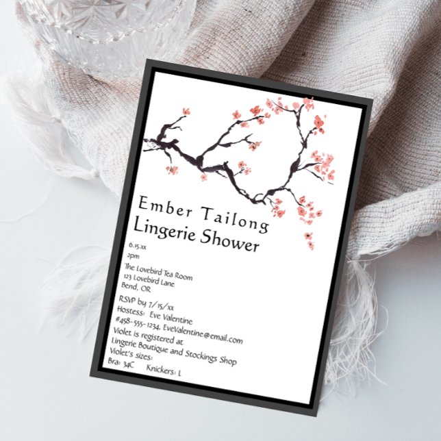 Sakura Mountain | Avslappnad Gräns Lingerie Shower Inbjudningar (Skapare uppladdad)