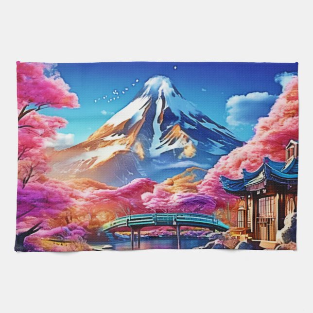 Sakura Mountain: Vårscen Kökshandduk (Horisontell)
