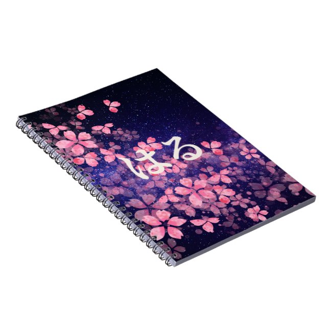 Sakura Night Spiral Notebook – Haru Vår Design Anteckningsbok (Högra Sidan)