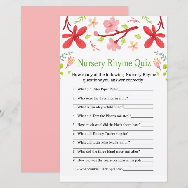 Sakura Nursery Rhyme Quiz babyduschspel (Fram/baksida)