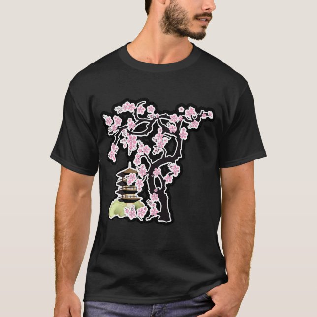 Sakura och för Pagoda japansk design Tröja (Framsida)