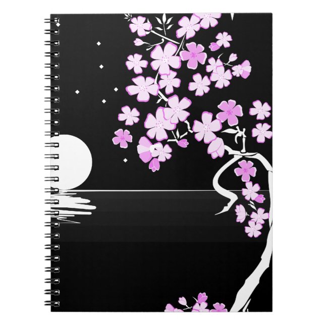 Sakura på natten anteckningsbok (Framsidan)