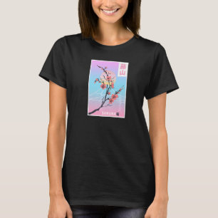Sakura Pastell Goth Våg form Fuji Yama berg T Shirt