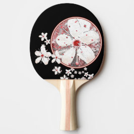 Sakura röda och vita körsbärsblommor asiatiskt blo pingisracket