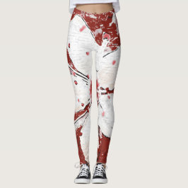 Sakura röda och vita körsbärsblommor flickig leggings