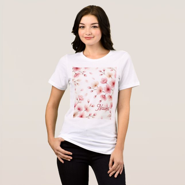 Sakura-rörelse Sömlöst Mönster | Feminint Anpassat T Shirt (Framsida Full)