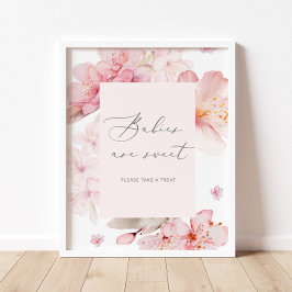 Sakura  rosa blommigt Spädbarn är söt Poster