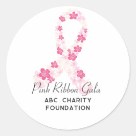 Sakura Rosa Breast Cancer Fundraiser QR Code Runt Klistermärke