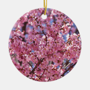 Sakura Rosa Cherry Blommar Himlar Julgransprydnad Keramik