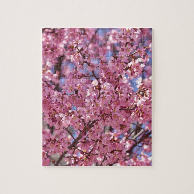 Sakura Rosa Cherry Blommar Himlar Pussel (Vertikal)