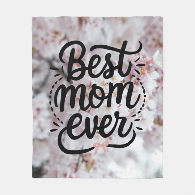 Sakura Rosa Elegant Bästa Mamma Någonsin Mors Dag Fleecefilt (Framsidan)