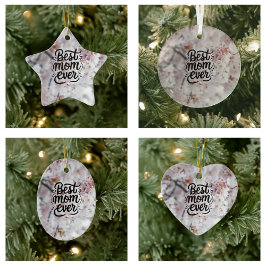 Sakura Rosa Elegant Best Mamma Aldrig Mors dag Julgransprydnad Keramik