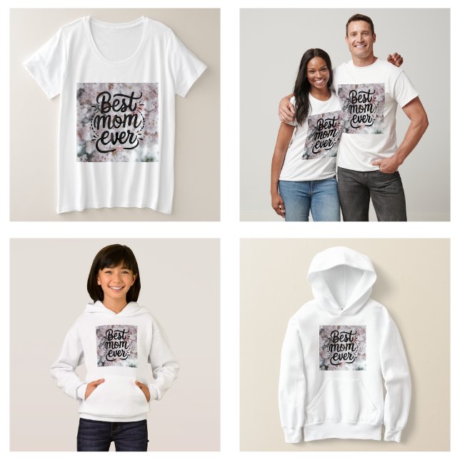 Sakura Rosa Elegant Best Mamma Aldrig Mors dag T Shirt (Sakura Pink Elegant Best Mom Ever Mother's Day Clothes)