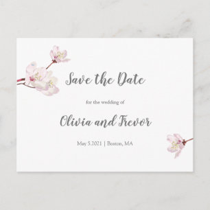 Sakura Rosa Körsbärsblom Wedding Spara datum Meddelande Vykort