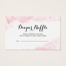 Sakura Rosa Watercolor Baby Shower Diaper Raffle Visitkort