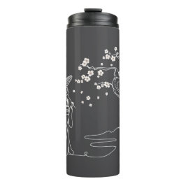Sakura Serenity: Kimono Woman Thermal Tumbler