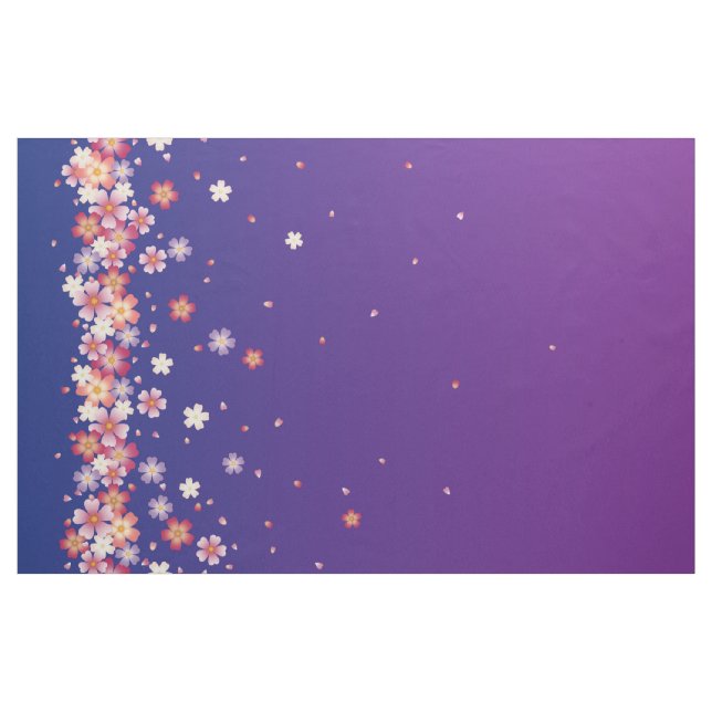 Sakura Showers Dreamy Blue & Lila Kimono Stil Tyg (Yard)