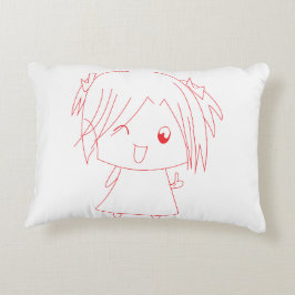 Sakura Smile Pillow - Delikat japansk Girl Vector Prydnadskudde
