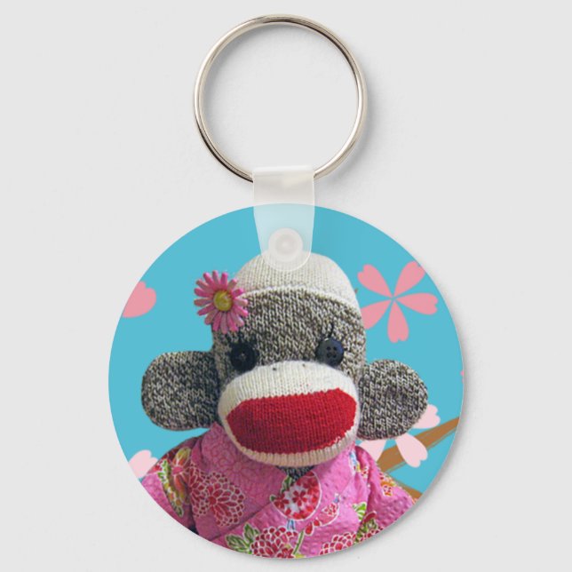 Sakura Sock monkey Keychain Nyckelring (Framsida)