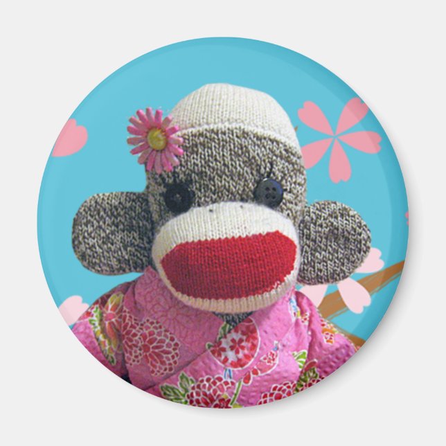 Sakura Sock monkey Magnet (Framsidan)