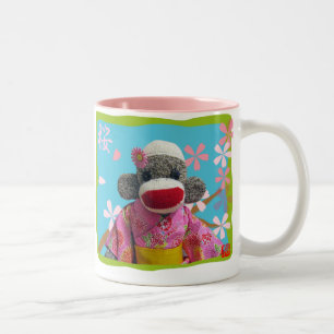 Sakura sock monkeymugg Två-Tonad mugg