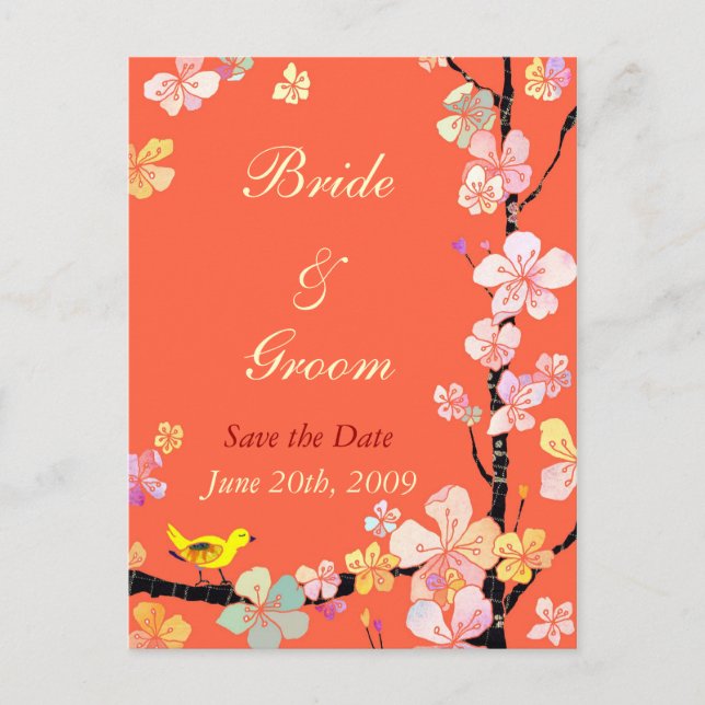 Sakura Spara datumet Bröllop-vykort Meddelande Vykort (Framsida)