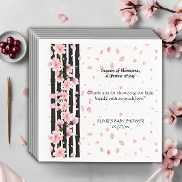 Sakura Spring Körsbärsblom Baby Shower Pappersservett