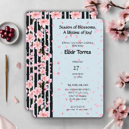 Sakura Spring Körsbärsblommor Baby Shower Inbjudningar