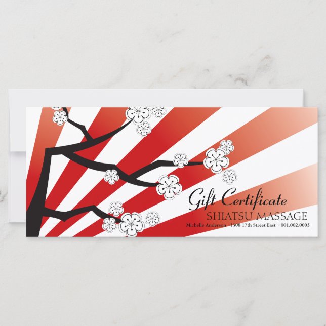 Sakura Sunrise Cherry Blommars Gift-certifikat (Framsida)