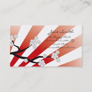 Sakura Sunrise Red & White Rand Cherry Blommars Visitkort