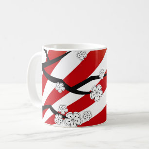 Sakura Sunrise White Cherry Blommars Flowers Zen Kaffemugg