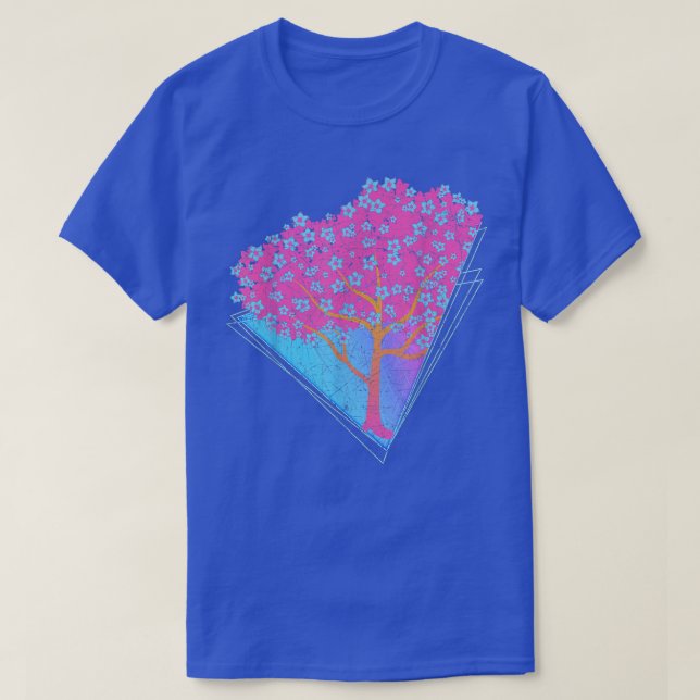 Sakura Synthwave Japan Vaporwave 90 s Art Cherry B T Shirt (Design framsida)