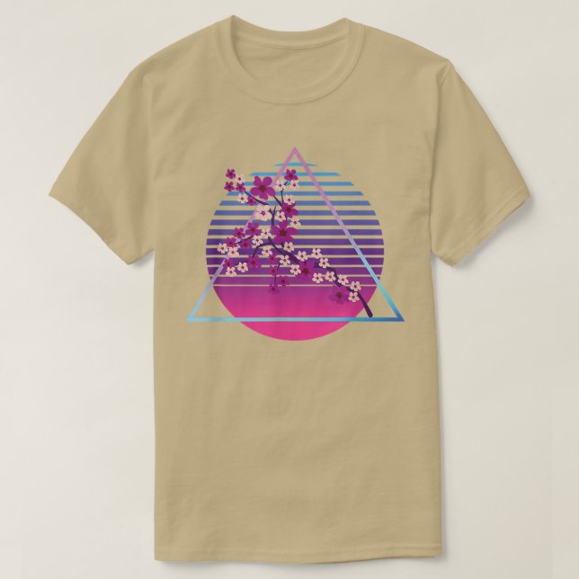 Sakura Synthwave Japansk Flower Vaporwave Cherry T Shirt (Design framsida)