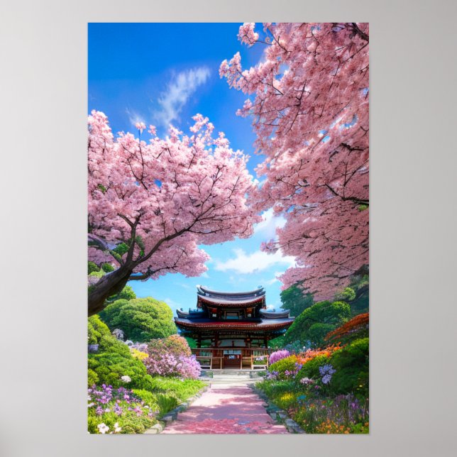 Sakura Temple Garden Poster (Framsidan)