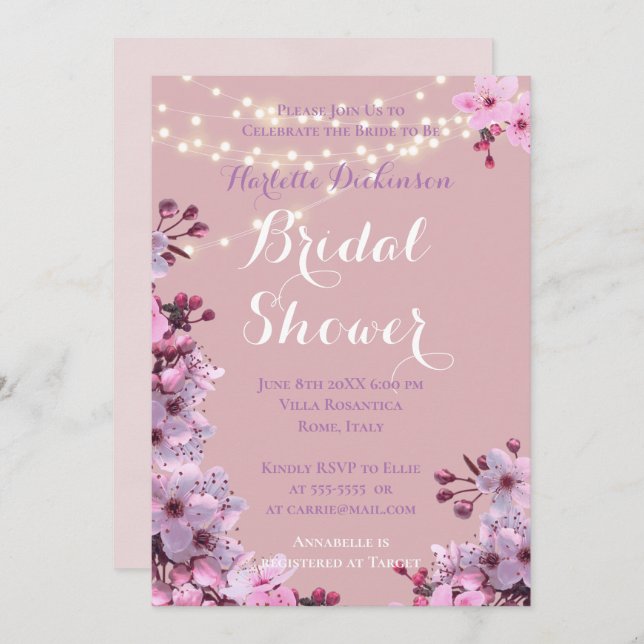 Sakura Theme Inbjudningar (Fram/baksida)